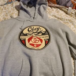 Medium Silver Obey Hoodie
